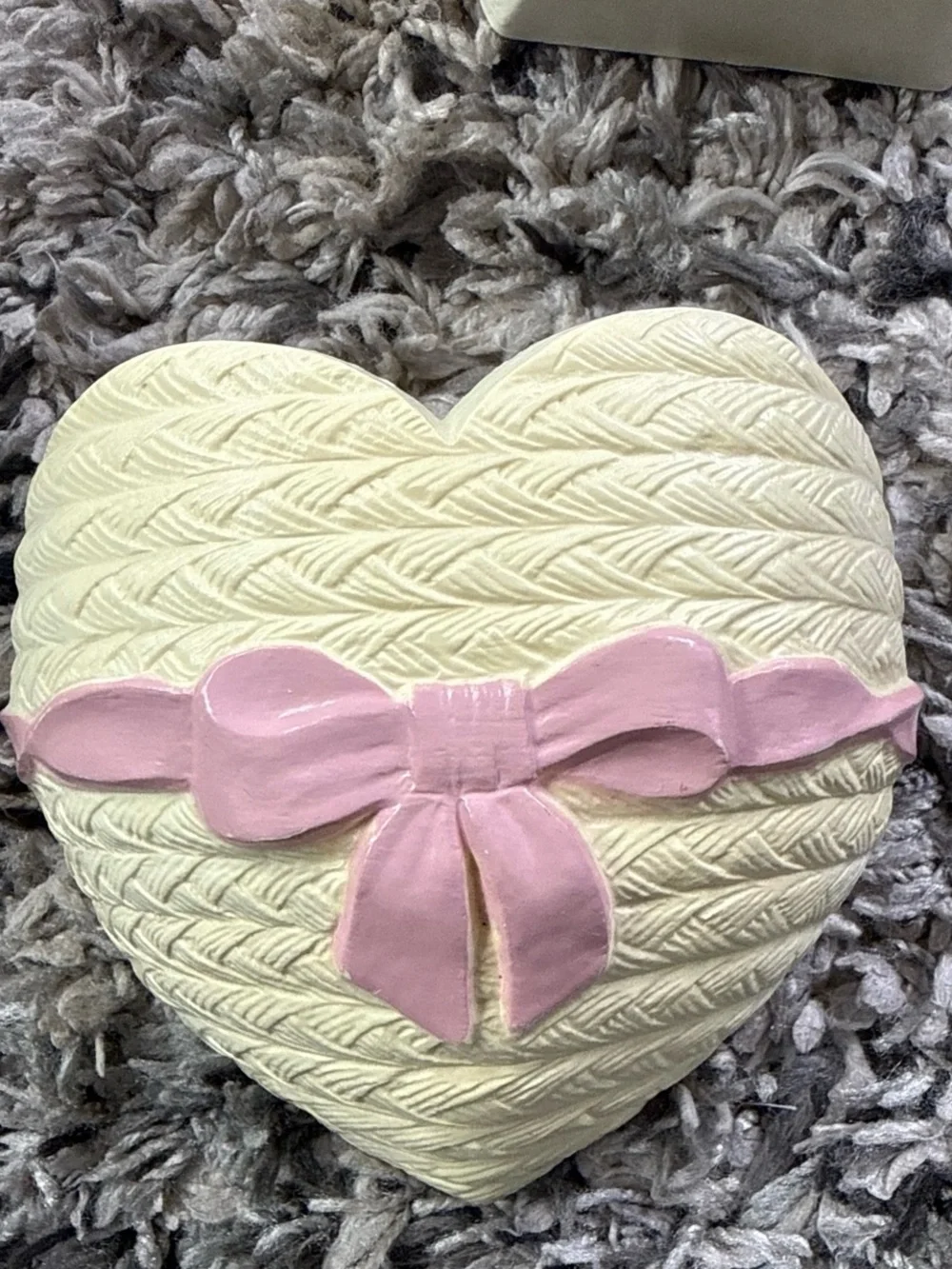 Home Interiors Cream and Pink Basketweave Wall Decor Set